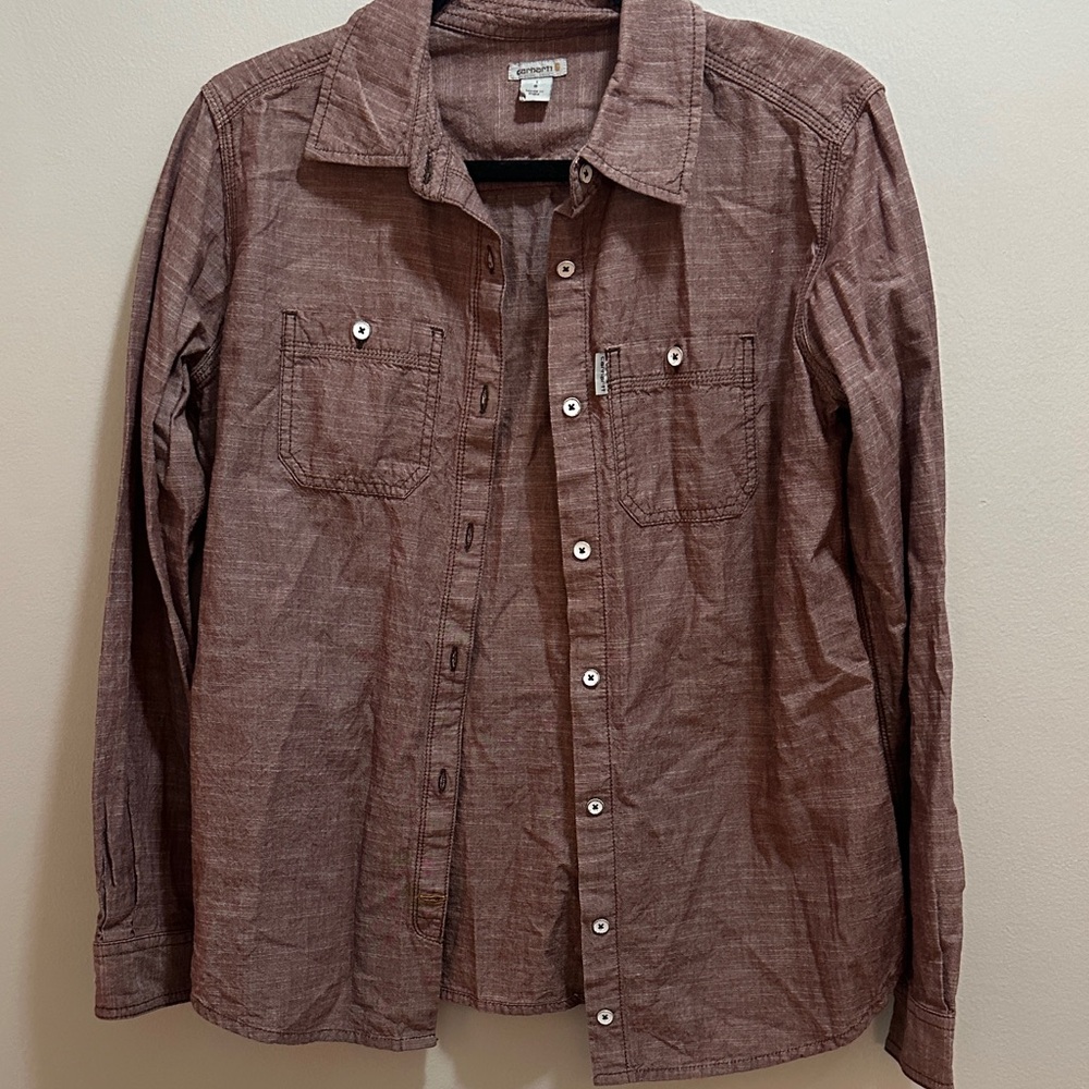 Carhartt Maroon Button-Up Shirt